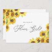 Carte Proposition de fille de fleurs de tournesol rustiq (Devant / Derrière)