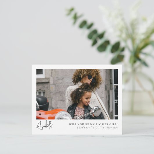 Carte Proposition de fille de la photo de script minimal (Debout devant)