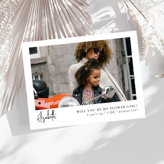 Carte Proposition de fille de la photo de script minimal