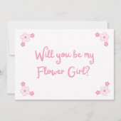 Carte Proposition de Fille Fleur Personnalisée Cute Rose (Devant)