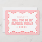 Carte Proposition de Fleur personnalisée rose tendance (Devant)