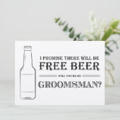 Carte Proposition de Groomsman Bière Gratuite (Debout devant)