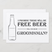 Carte Proposition de Groomsman Bière Gratuite (Devant / Derrière)
