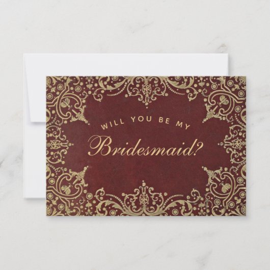 Carte Proposition de la Bridesmaid Bourgogne Gold Elegan (Devant)