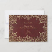 Carte Proposition de la Bridesmaid Bourgogne Gold Elegan (Dos)