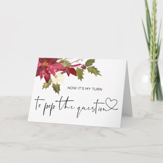 Carte Proposition de la servante Noël Mariage d'hiver (Devant)