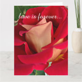 Carte Proposition de mariage personnalisé Rose rouge et (Devant)