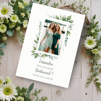 Carte Proposition de photo de la femme de ménage verte d