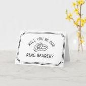 Carte Proposition de porte-anneau simple Moderne.Noir et (Fleur jaune)