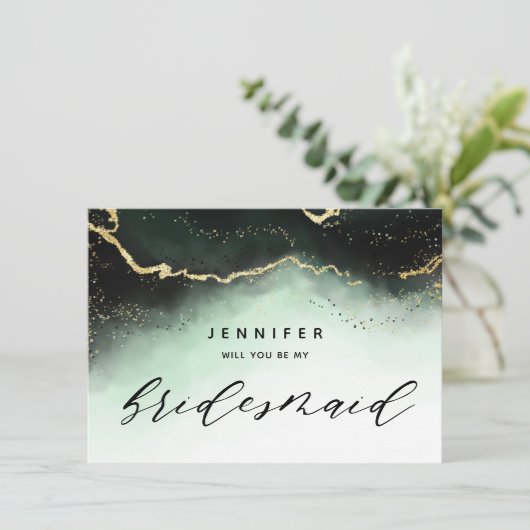 Carte Proposition d'Ethereal Mist Ombre Emerald Bridesma (Debout devant)