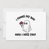 Carte Proposition d'Halloween Cute Ghost Boo Maid of Hon (Devant)