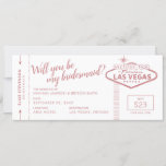 Carte Proposition du Mariage Bridesmaid de Pink Las Vega<br><div class="desc">Unique Las Vegas Destination Wedding "Will you be my bridesmaid" carte sous forme de billet d'avion de carte d'embarquement avec le fabuleux marquee Las Vegas en faux rose rose et blanc or. Ils ne peuvent pas dire non à celui-ci ! Ne vous inquiétez pas si vous ne connaissez pas encore...</div>