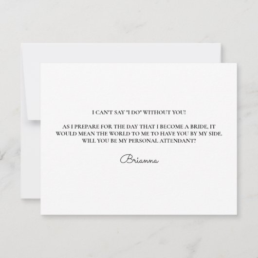 Carte Proposition minimale d'agent personnel noir blanc (Dos)