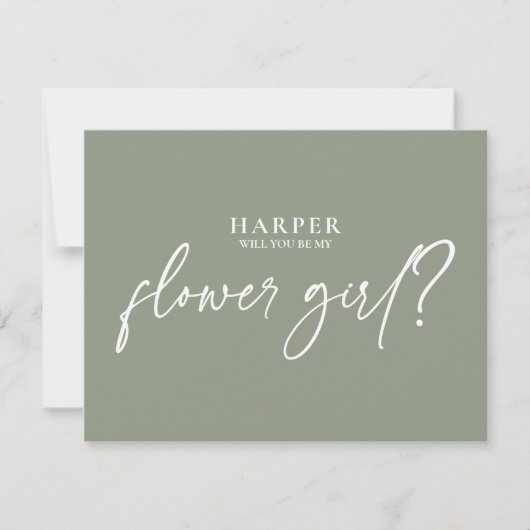 Carte Proposition minimale de Fleur verte de la taille d (Devant)