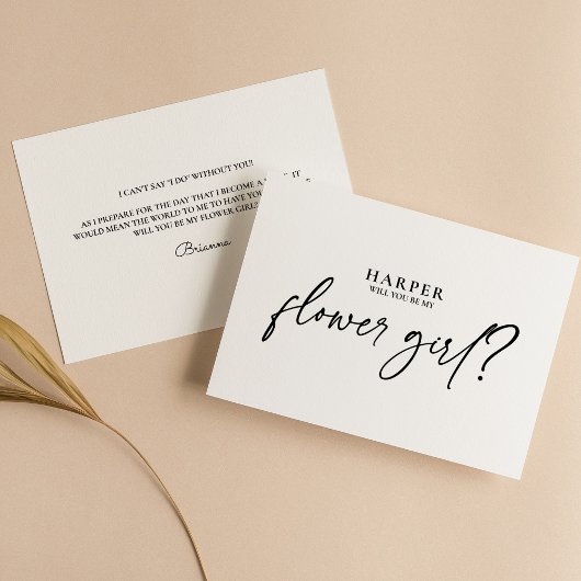 Carte Proposition minimaliste de Fleur Noire Blanche mod