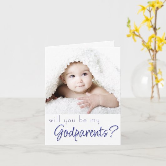 Carte Proposition parent | Simple Script photo classique (Fleur jaune)