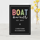 Carte Propriétaire de bateau sur mesure établi Propriéta (Fleur jaune)