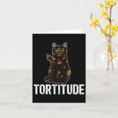 Carte Propriétaire de chat Tortue Caractériel Amateur de (Fleur jaune)