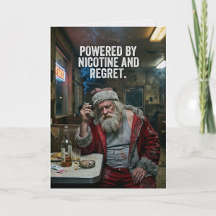 Carte Propulsé par la nicotine et le regret Santa Noël