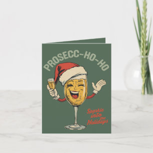 Carte Prosecc-ho-ho – Drôle de jeu de mots de Noël sur l