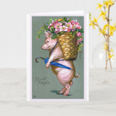 Carte "Prosit Neujahr" vintage allemand (Fleur jaune)