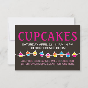 Carte prospectus de traite de vente de cupcake
