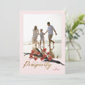 Carte Prospérité en fleurs (Or faux) (Debout devant)