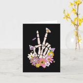 Carte Protect Your Peace Flower Skull Skeleton Hand Ment (Fleur jaune)