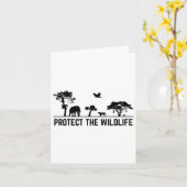 Carte Protéger la faune Safari Conservation des animaux  (Fleur jaune)