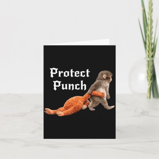 Carte Protéger le bébé singe coup de poing (Devant)