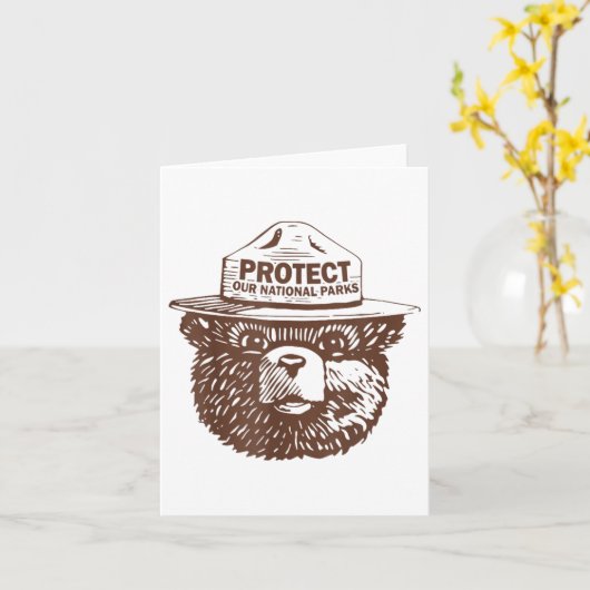 Carte Protéger nos parcs Ours Graphic Parc national Funn (Fleur jaune)