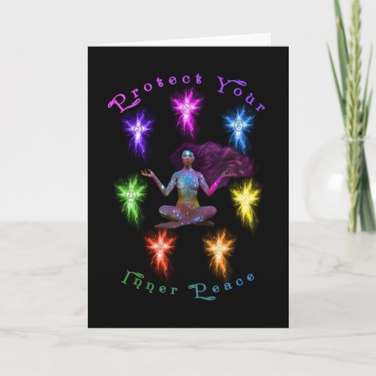 Carte Protégez votre femme de paix intérieure Chakra (Devant)