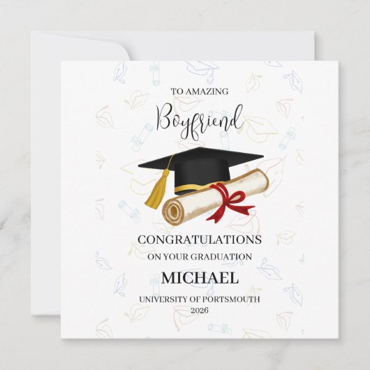 Carte Proud Boyfriend Graduation Personalized (Devant)