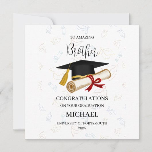 Carte Proud Brother Graduation Personalized (Devant)
