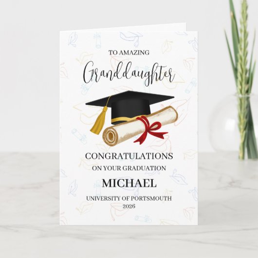 Carte Proud Granddaughter Graduation Personalized (Devant)