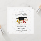 Carte Proud Granddaughter Graduation Personalized (Devant/Arrière en situation)