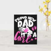 Carte Proud New Dad It's A Girl Funny Pregnancy First Ti (Fleur jaune)