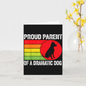 Carte Proud Parent Of A Dramatic Dog Silhouette Retro De (Fleur jaune)