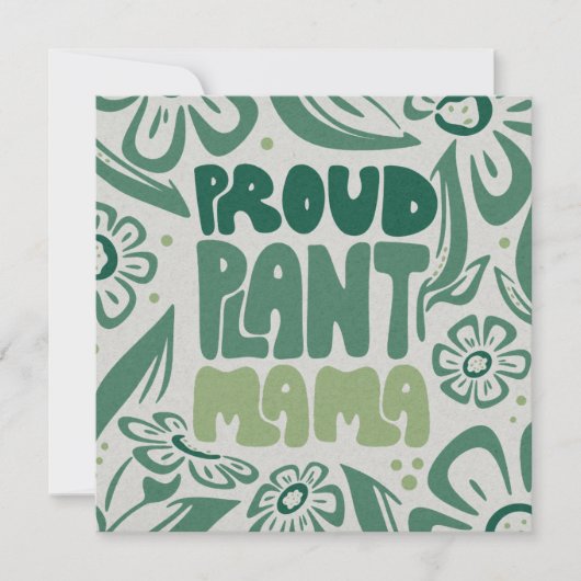 Carte Proud Plant Mama – Bold Plant Lover Flat Card (Devant)