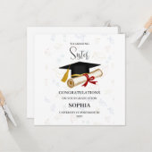 Carte Proud Sister Graduation Personalized (Devant/Arrière en situation)