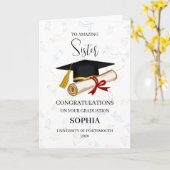 Carte Proud Sister Graduation Personalized (Fleur jaune)
