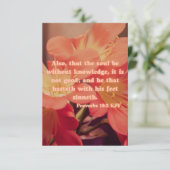 Carte Proverbes 19:2 KJV Bible Verse Pic Flat Salutation (Debout devant)