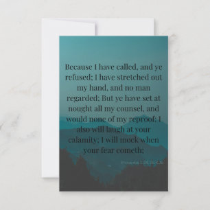 Carte Proverbes 1:24-26 KJV Bible Verse Pic Flat Salutat