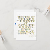 Carte Proverbes 1:7 KJV Bible Écriture Salutation (Devant/Arrière en situation)