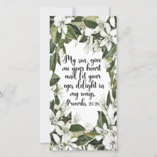 Carte Proverbes 23:26, signet verset de la bible d'aquar