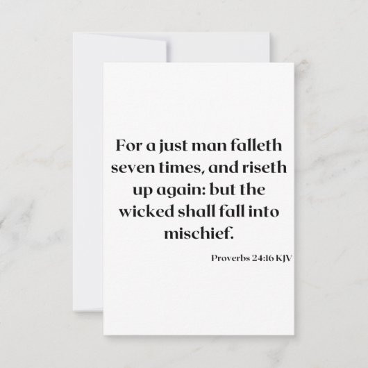 Carte Proverbes 24:16 KJV Bible Écriture Salutation (Devant)
