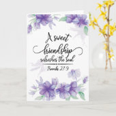 Carte Proverbes 27:9 L'amitié douce rafraîchit l'âme (Fleur jaune)