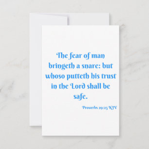 Carte Proverbes 29:25 KJV Bible Écriture Salutation