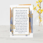Carte Proverbes 2:1-5 Inclure votre oreille à la sagesse (Fleur jaune)
