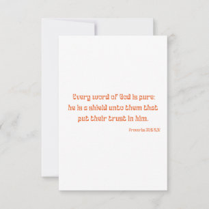 Carte Proverbes 30:5 Bible Verse Écriture Flat Salutatio